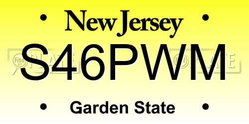 S46PWM New Jersey License Plate