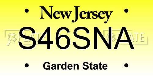 S46SNA New Jersey License Plate