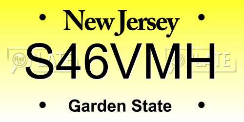 S46VMH New Jersey License Plate