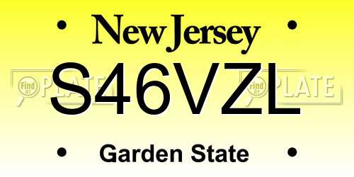 S46VZL New Jersey License Plate