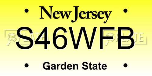 S46WFB New Jersey License Plate