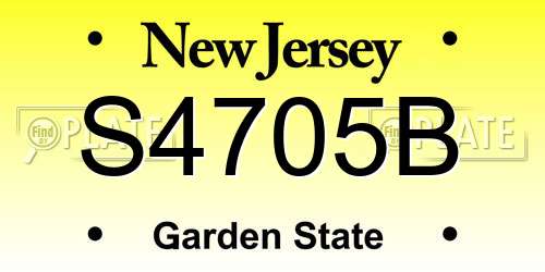 S4705B New Jersey License Plate