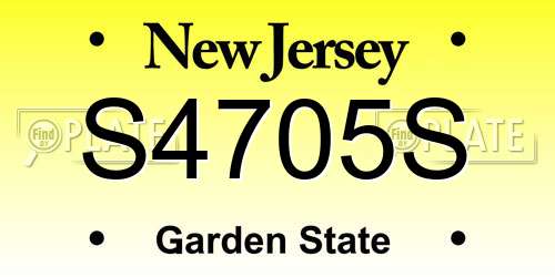 S4705S New Jersey License Plate