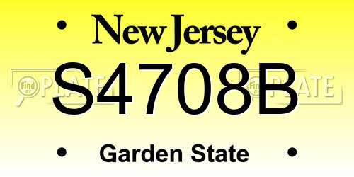 S4708B New Jersey License Plate