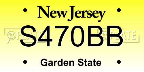 S470BB New Jersey License Plate