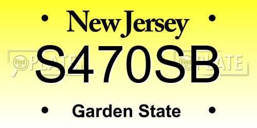 S470SB New Jersey License Plate