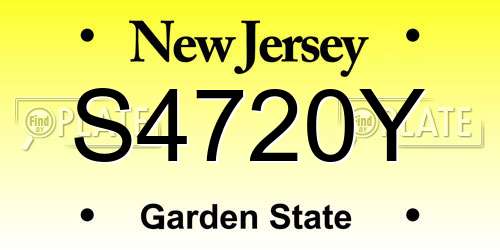 S4720Y New Jersey License Plate