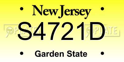 S4721D New Jersey License Plate
