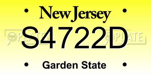 S4722D New Jersey License Plate