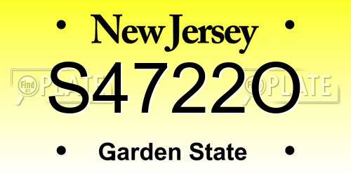S4722O New Jersey License Plate