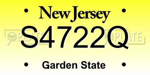 S4722Q New Jersey License Plate