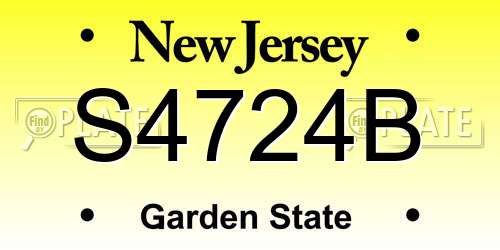 S4724B New Jersey License Plate