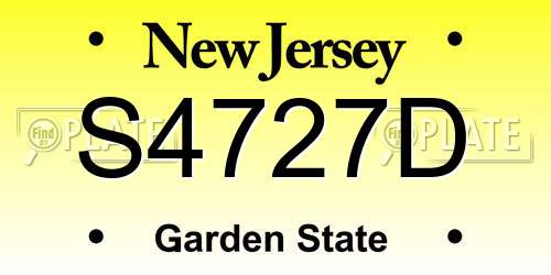 S4727D New Jersey License Plate