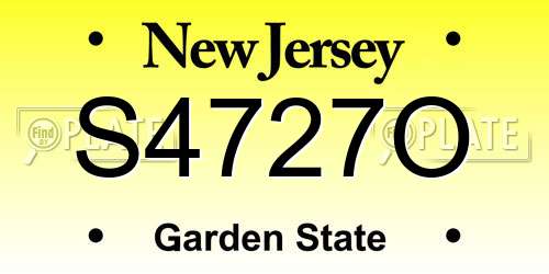 S4727O New Jersey License Plate