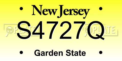 S4727Q New Jersey License Plate