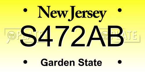 S472AB New Jersey License Plate