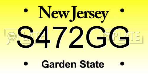 S472GG New Jersey License Plate