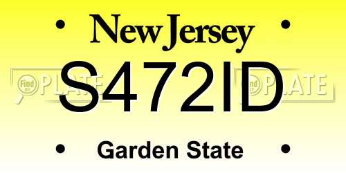S472ID New Jersey License Plate