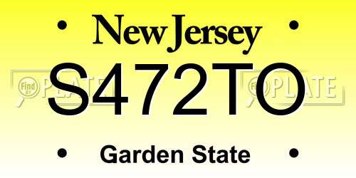 S472TO New Jersey License Plate