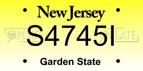 S4745I New Jersey License Plate