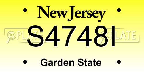 S4748I New Jersey License Plate