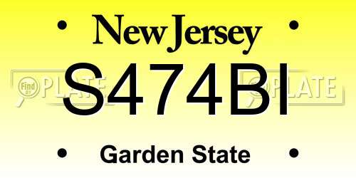 S474BI New Jersey License Plate