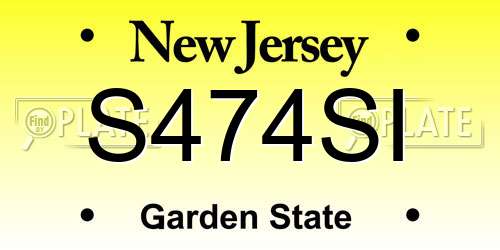 S474SI New Jersey License Plate