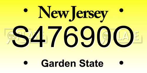 S47690O New Jersey License Plate
