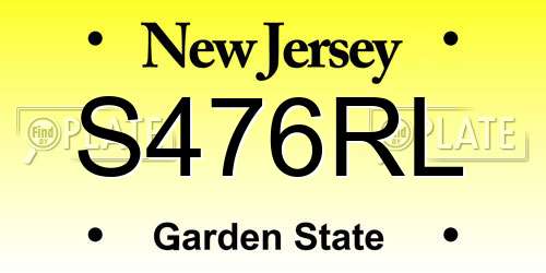 S476RL New Jersey License Plate