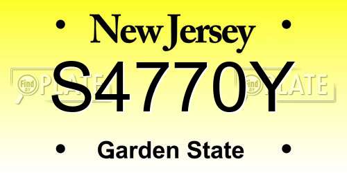 S4770Y New Jersey License Plate