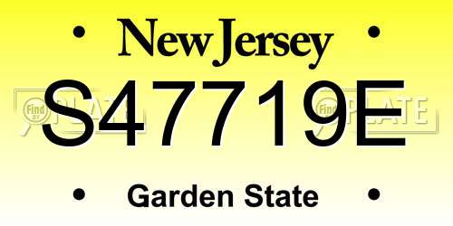 S47719E New Jersey License Plate