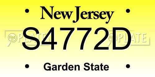 S4772D New Jersey License Plate