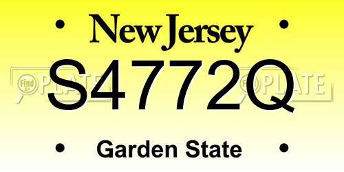 S4772Q New Jersey License Plate