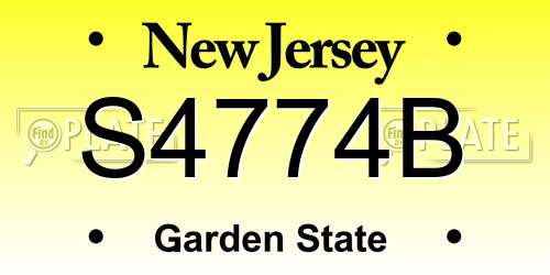 S4774B New Jersey License Plate