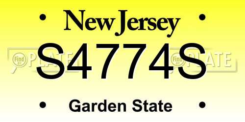 S4774S New Jersey License Plate