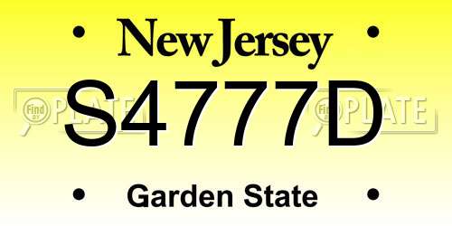 S4777D New Jersey License Plate