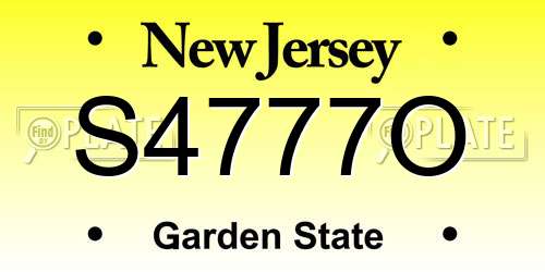 S4777O New Jersey License Plate