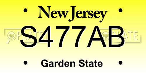 S477AB New Jersey License Plate