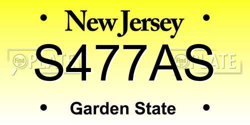 S477AS New Jersey License Plate