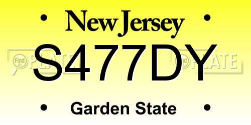 S477DY New Jersey License Plate