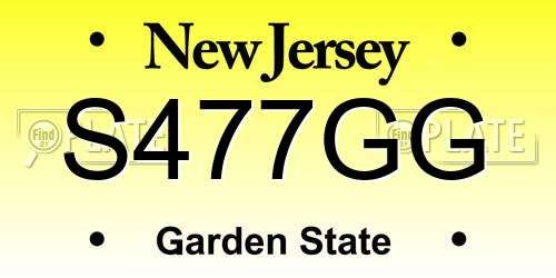 S477GG New Jersey License Plate