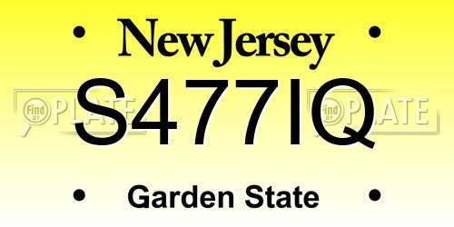 S477IQ New Jersey License Plate