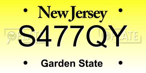 S477QY New Jersey License Plate