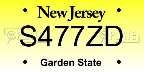 S477ZD New Jersey License Plate