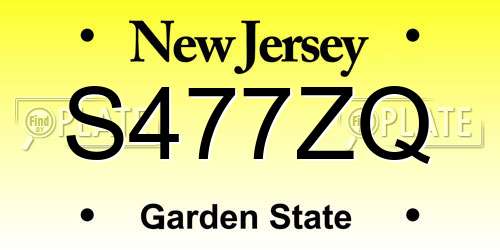 S477ZQ New Jersey License Plate