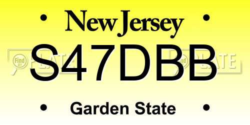 S47DBB New Jersey License Plate
