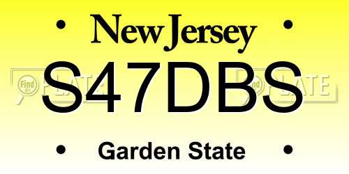 S47DBS New Jersey License Plate