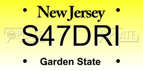 S47DRI New Jersey License Plate