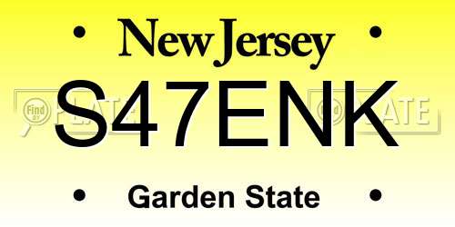 S47ENK New Jersey License Plate