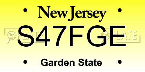 S47FGE New Jersey License Plate
